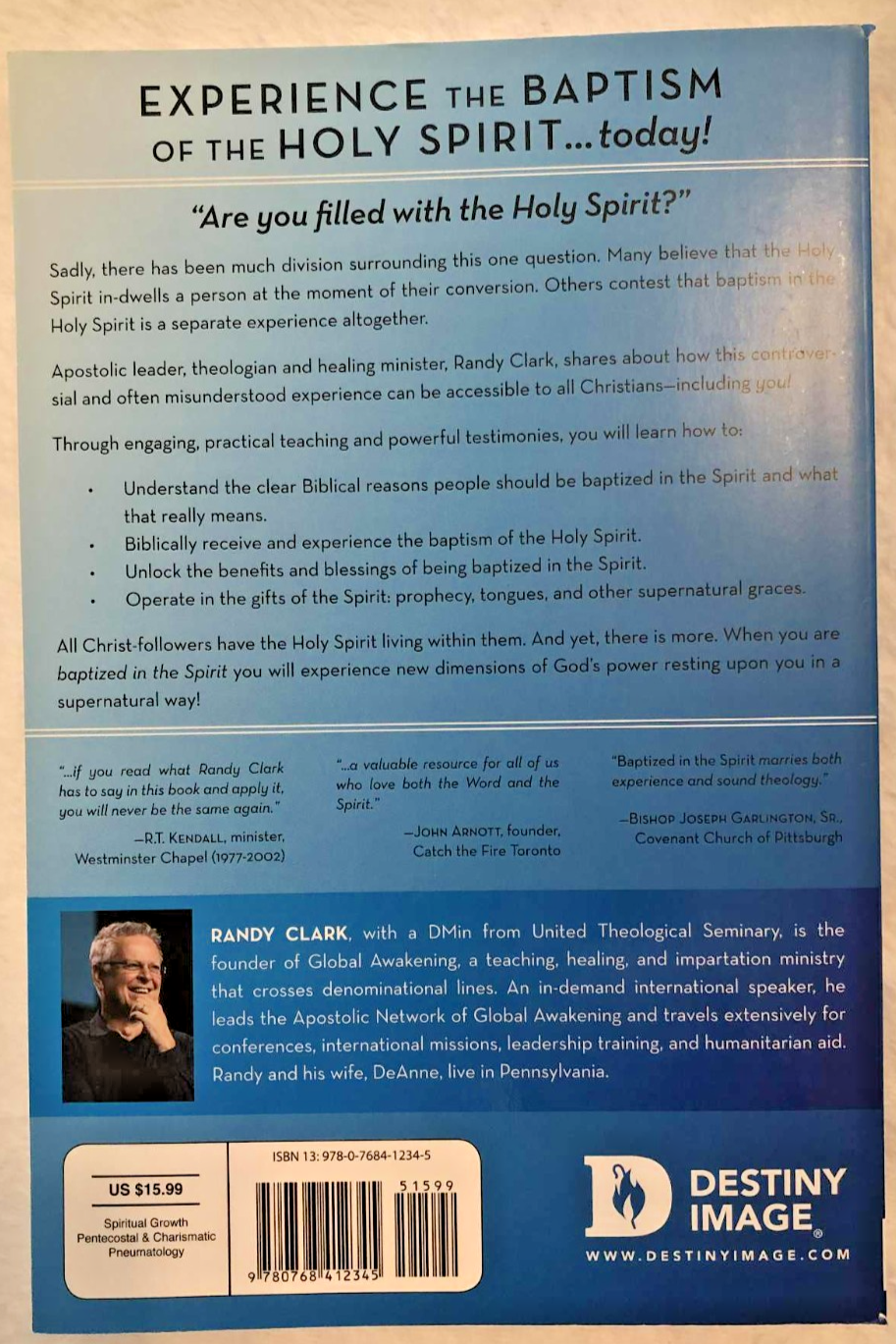 Baptized in the Spirit: God's Presence Resting Upon You With Power Paperback New