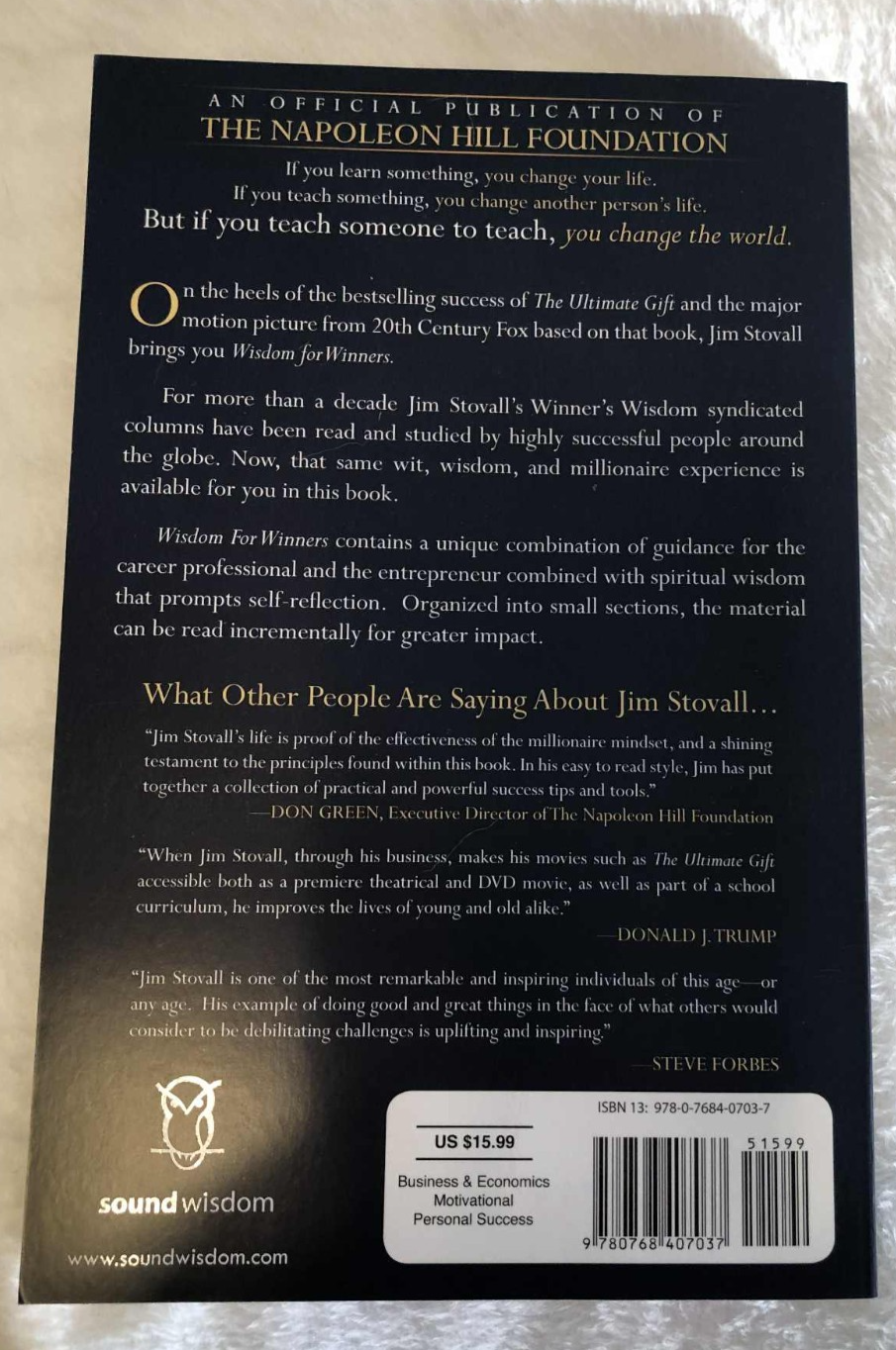 Wisdom for Winners Volume One: A Millionaire Mindset Paperback - Like  New