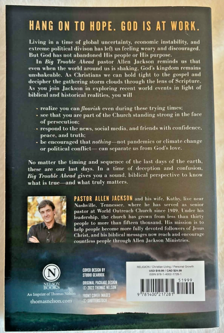 Big Trouble Ahead: A Plan for Flourishing in a Time of Deception -Excellent Cond