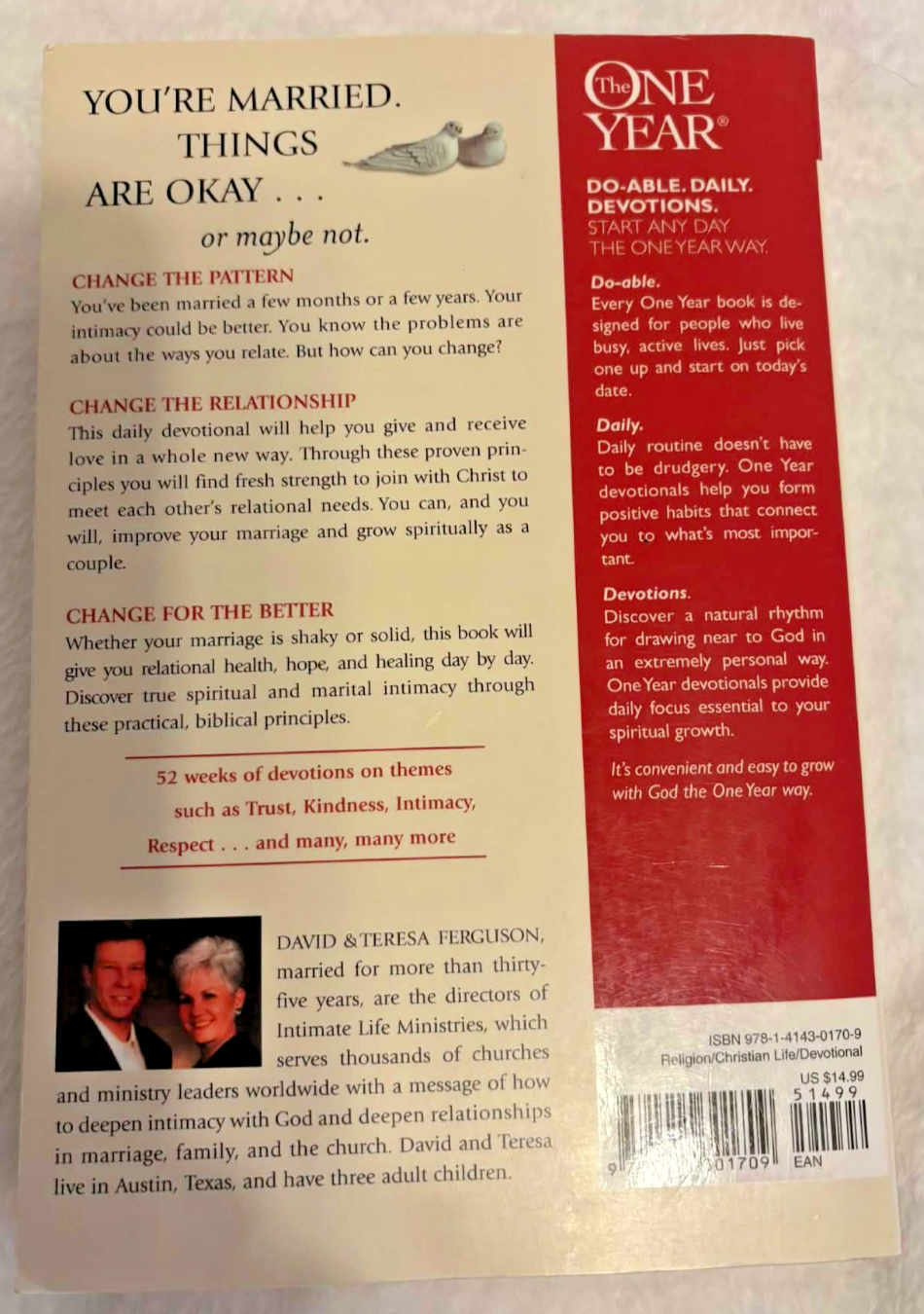 The One Year Devotions for Couples -- Paperback -- Excellent Condition