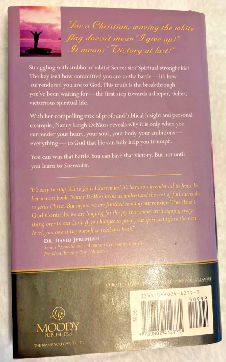 Surrender: The Heart God Controls -- Hard Cover -- Excellent Condition
